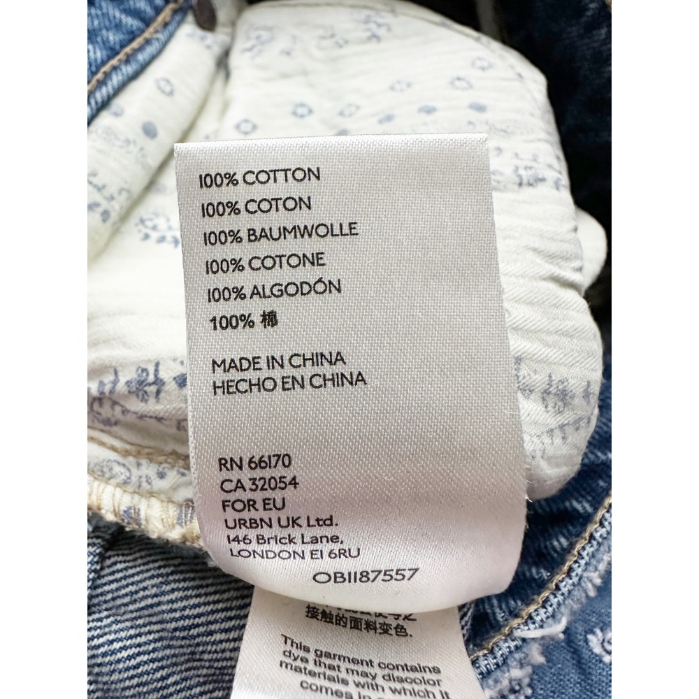 We The Free Belladonna Patchwork Cropped Kick Flare Blue Jeans Women's Size 26 - Picture 7 of 11
